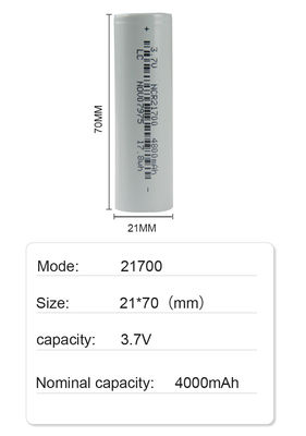 21*70mm Şarj Edilebilir El Feneri Pili 21700 3.7 V Li Ion Pil 4800mah