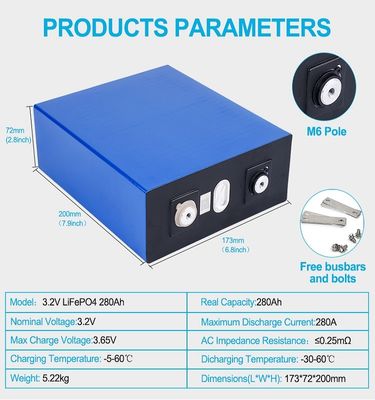 UN38.3 Özel Lityum İyon Pil Paketleri 3.2v280ah Lifepo4 Lityum İyon Pil