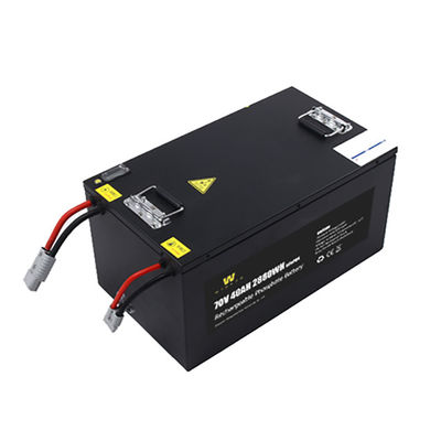 Bms ile Siyah Lifepo4 72V40Ah Lityum İyon Motosiklet Aküsü