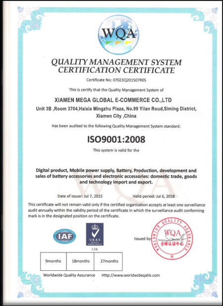 Çin Xiamen Maigao global e-commerce Co., Ltd Sertifikalar